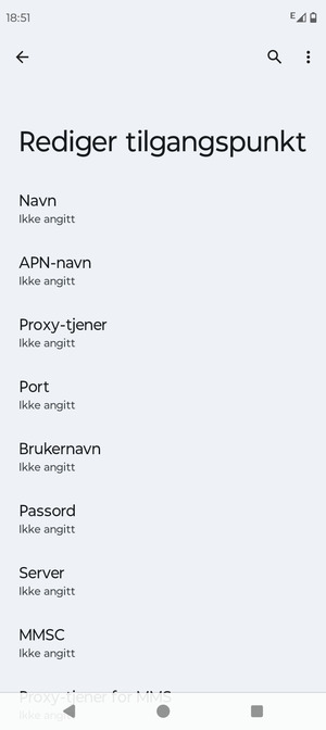 Skriv inn internett-informasjon
