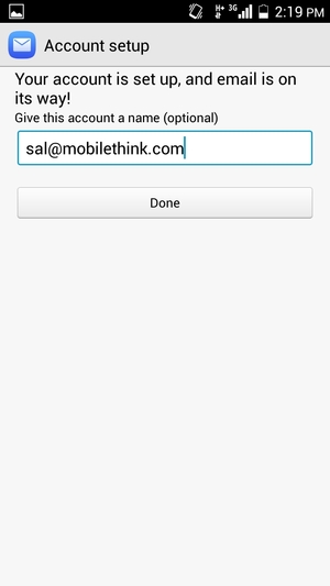 Give your account a name and select Done