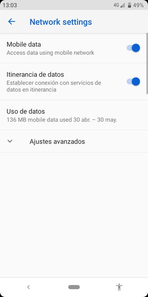Activar o desactivar Itinerancia de datos