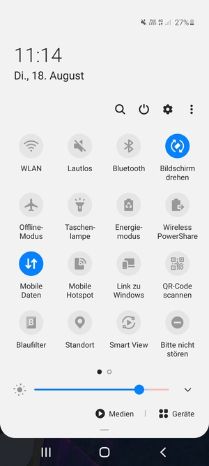 Wählen Sie  Lautlos, um wieder in den Ton-Modus zu wechseln