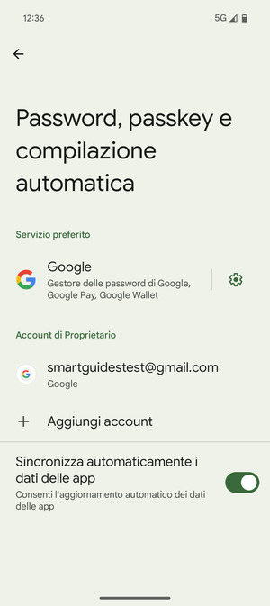 Seleziona il tuo account Google