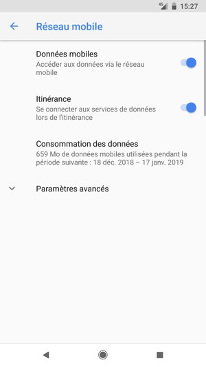 Activer ou désactiver Itinérance