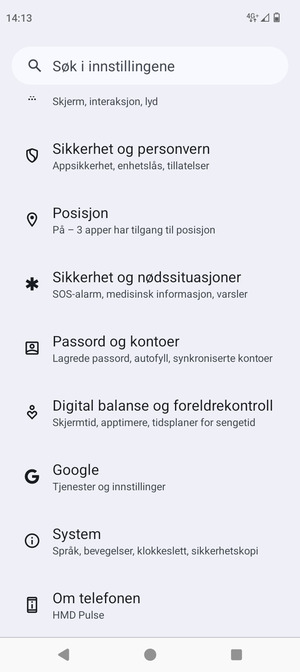 Bla til og velg System