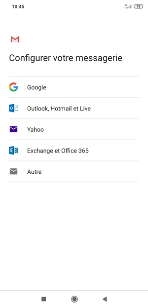 Sélectionnez Google