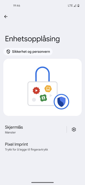 Telefonen din er nå sikret med en skjermlås