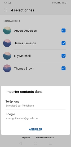 Sélectionnez votre compte Google