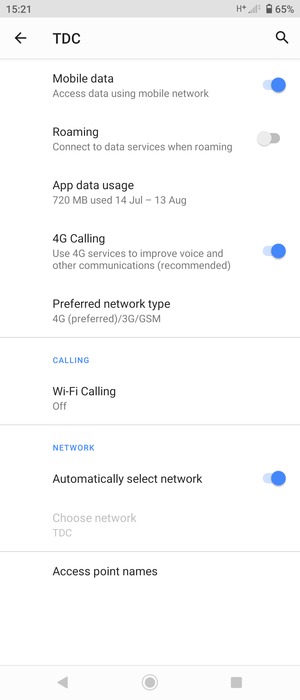Turn off Automatically select network