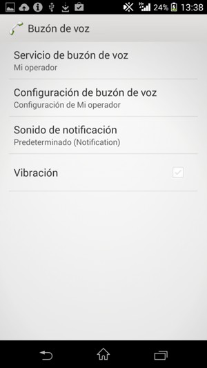 Seleccione Configuración de buzón de voz