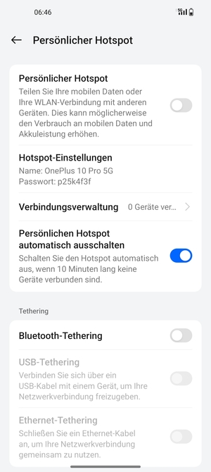 Schalten Sie Persönlicher Hotspot ein