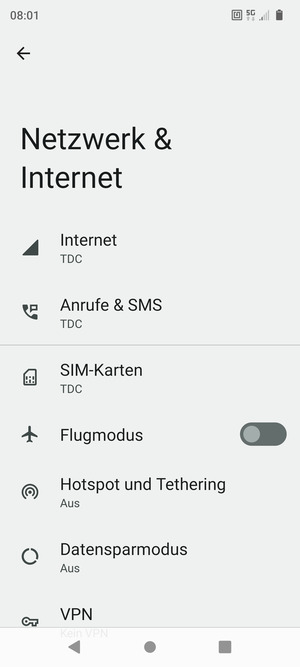 Wählen Sie Mobilfunknetz