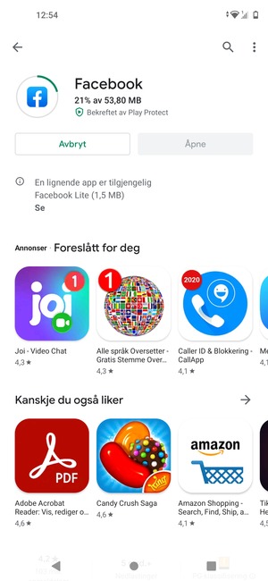 Vent til installasjonen er ferdig