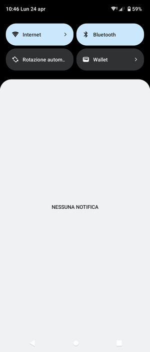 Scorri nuovamente verso il basso il menu in alto