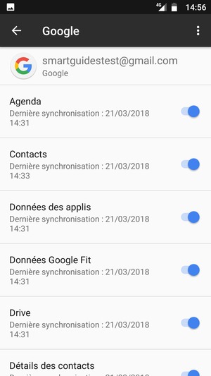 Sélectionnez le bouton du Menu