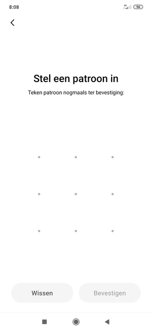 Teken het ontgrendelingspatroon nogmaals