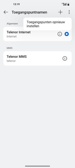 Selecteer Toegangspunten opnieuw instellen