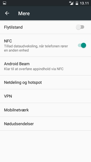 Vælg Netdeling og hotspot