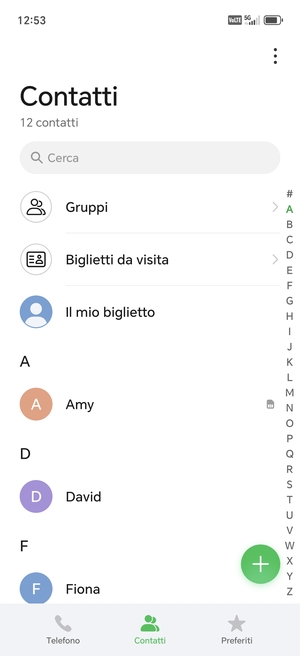 Seleziona il tasto Menu