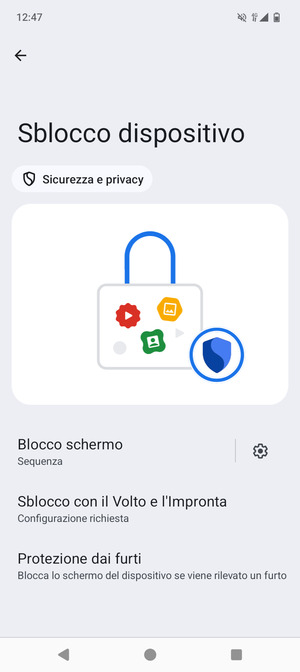 Il tuo telefono è ora protetto dal blocco schermo