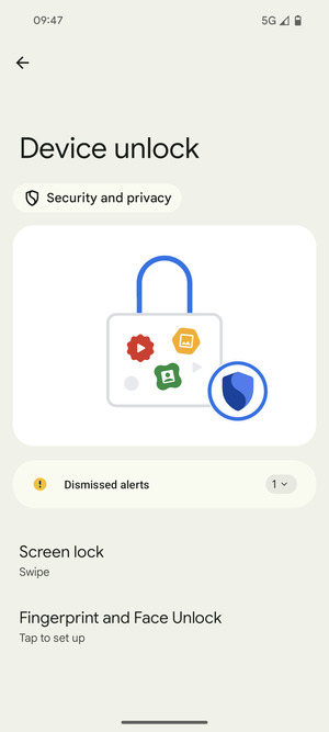 Select Screen lock