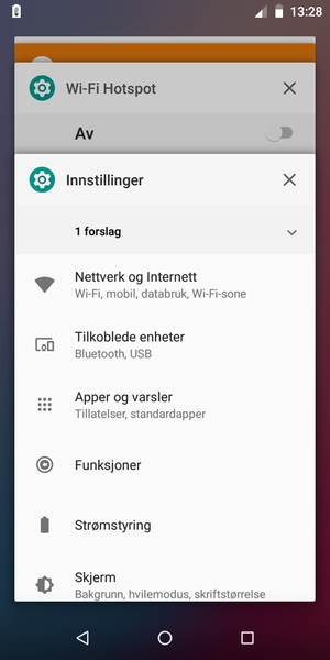Velg X-ikonet for å lukke alle programmer som kjører