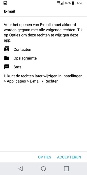 Selecteer ACCEPTEREN