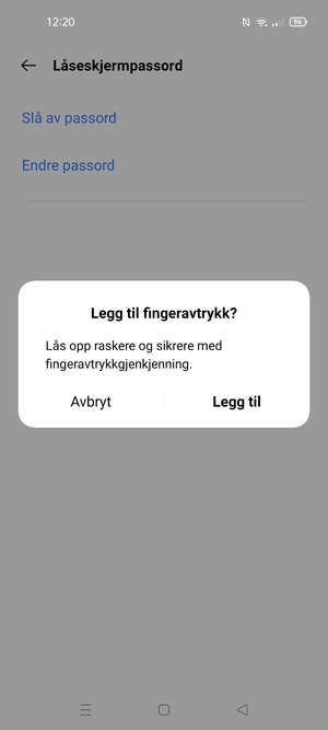 Velg ønsket alternativ