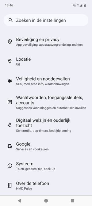 Scroll naar en selecteer Systeem