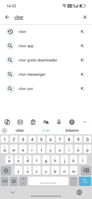 Voer de app-naam in en selecteer Zoeken