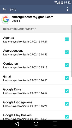 Vink alle selectievakjes aan en selecteer de Menu-knop