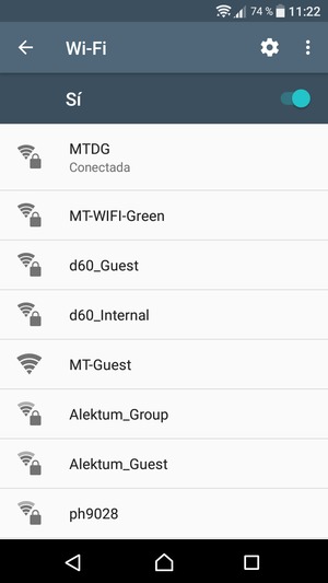 Ahora está conectado a la red Wi-Fi