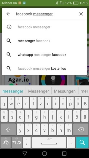 Geben Sie den Namen der App ein und wählen Sie Suchen