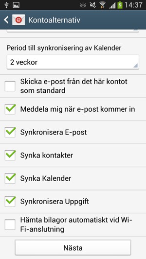 Välj Nästa