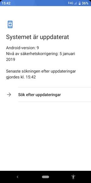 Om din telefon är uppdaterad, kommer du att se följande skärm