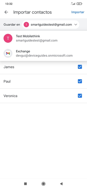 Seleccione su cuenta Google