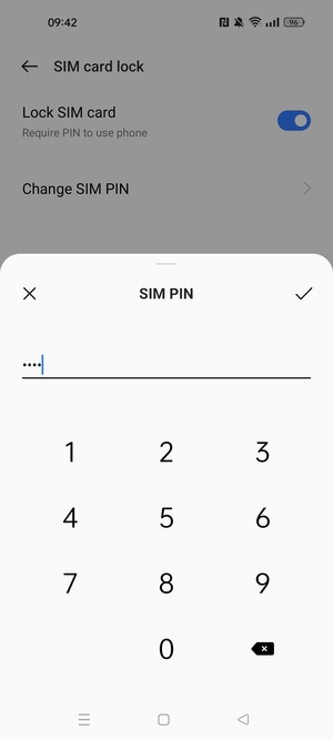 Confirm your new SIM PIN and select OK