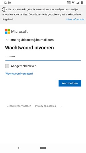 Voer uw wachtwoord in en selecteer Aanmelden
