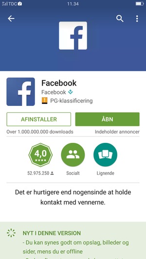 Vælg ÅBN