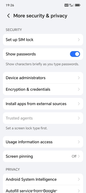 Select Set up SIM lock