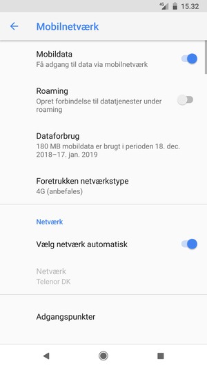 Vælg Foretrukken netværkstype