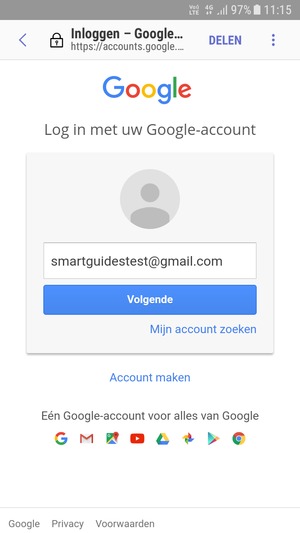 Selecteer Volgende