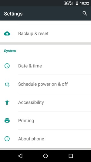 Scroll to and select About phone