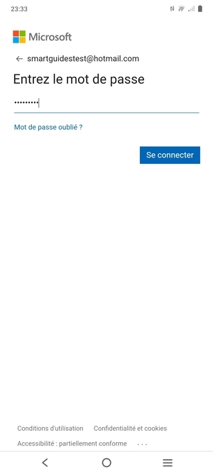 Saisissez votre Mot de passe et sélectionnez Se connecter