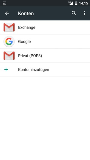 Wählen Sie Google