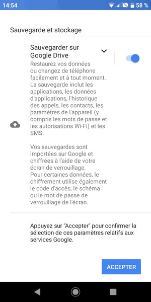 Faites défiler et sélectionnez ACCEPTER