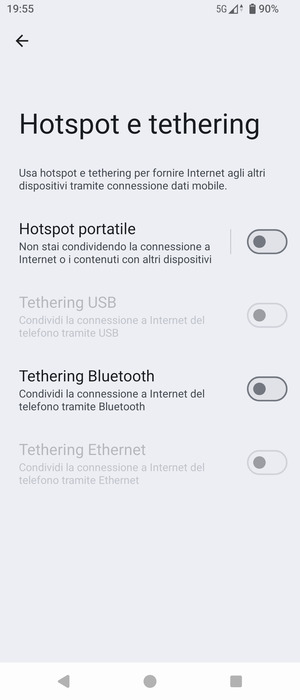 Seleziona Hotspot portatile
