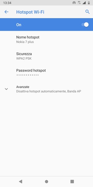 Il telefono è ora pronto per essere usato come modem