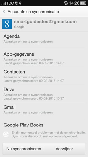 Selecteer Nu synchroniseren