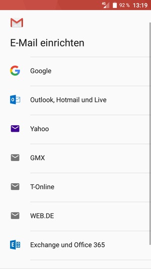 Wählen Sie Exchange und Office 365