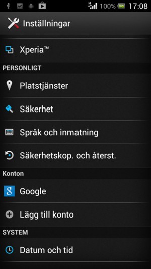 Välj Säkerhetskop. och återst.