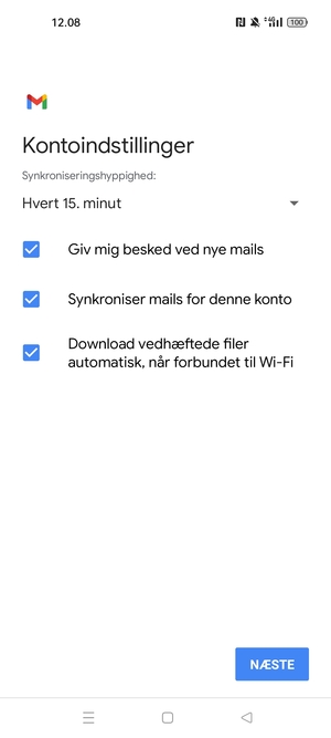 Vælg NÆSTE
